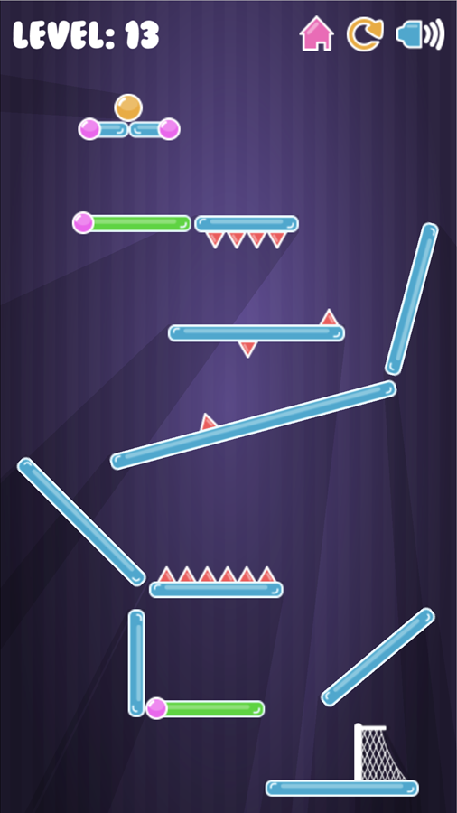 Jump And Goal Game Level With a Green Platform Screenshot.