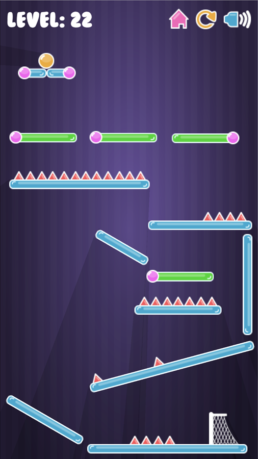 Jump And Goal Game Level With Many Green Platforms Screenshot.