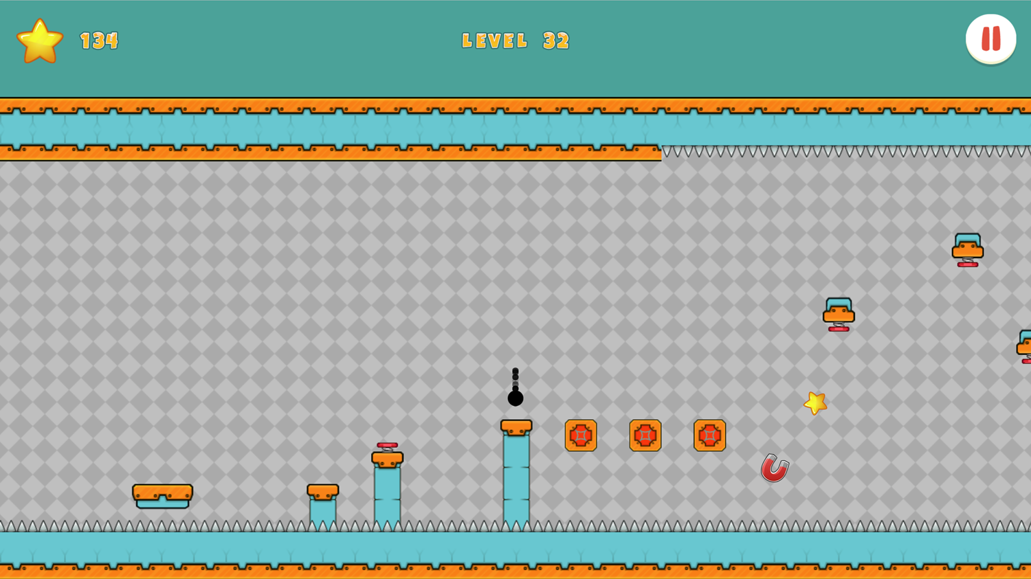 Jump Ball Adventure Game Moving Platform Screenshot.