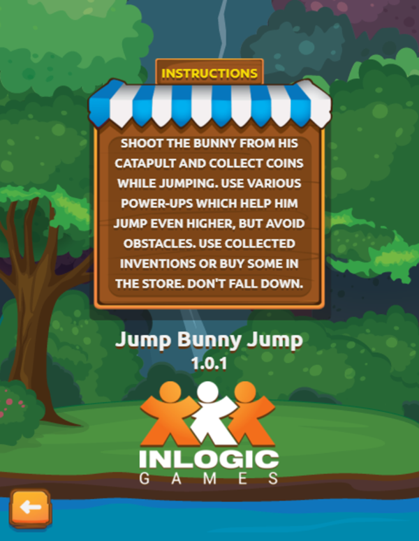 Jump Bunny Jump Game Instructions Screenshot.