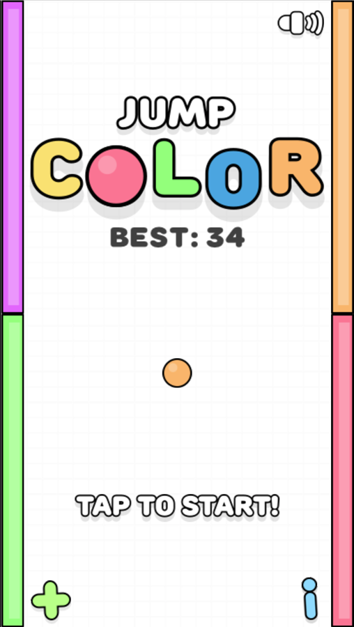 Jump Color Game Welcome Screen Screenshot.