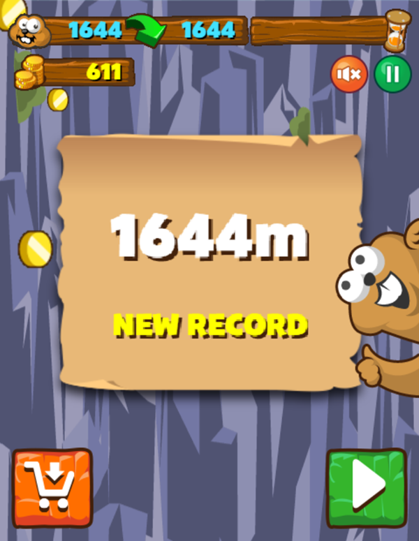 Jump With Justin Game Score Screenshot.