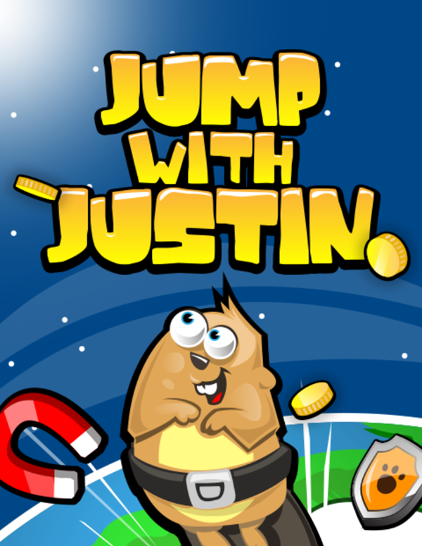 Jump With Justin Game Welcome Screen Screenshot.