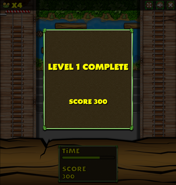 Jumper Frog Level Complete Game Screenshot.