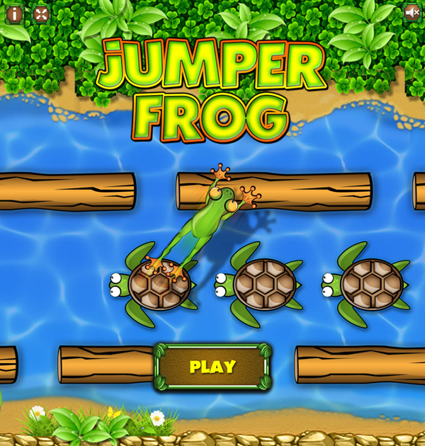 Jumper Frog Game Welcome Screenshot.