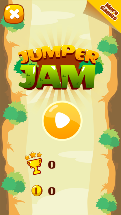 Jumper Jam Game Welcome Screen Screenshot.