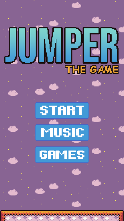 Jumper the Game Welcome Screen Screenshot.