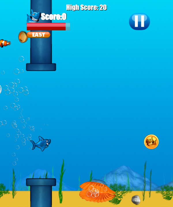 Jumpy Shark Game Start Screenshot.