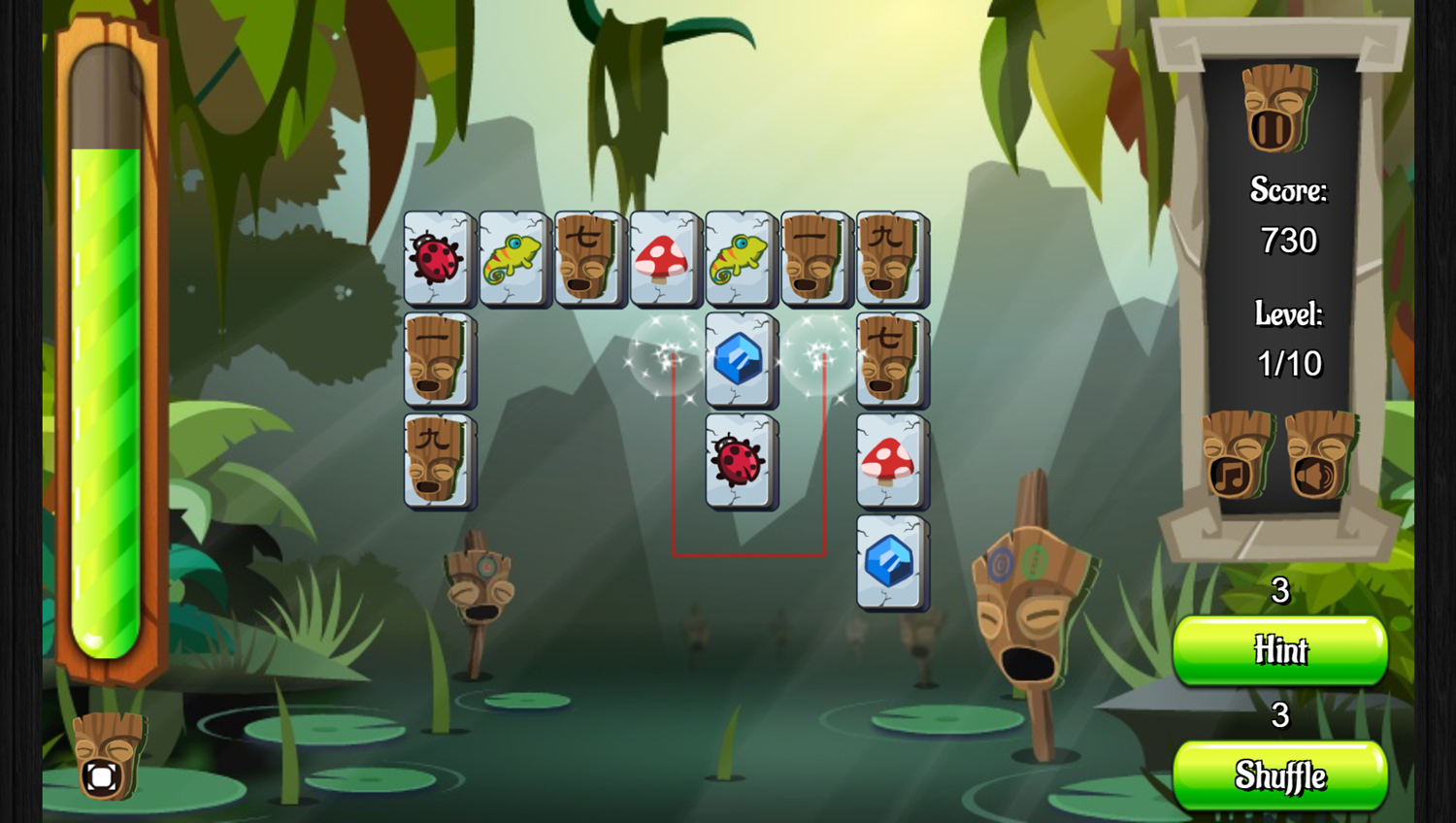 Jungle Connect Game Play Screenshot.