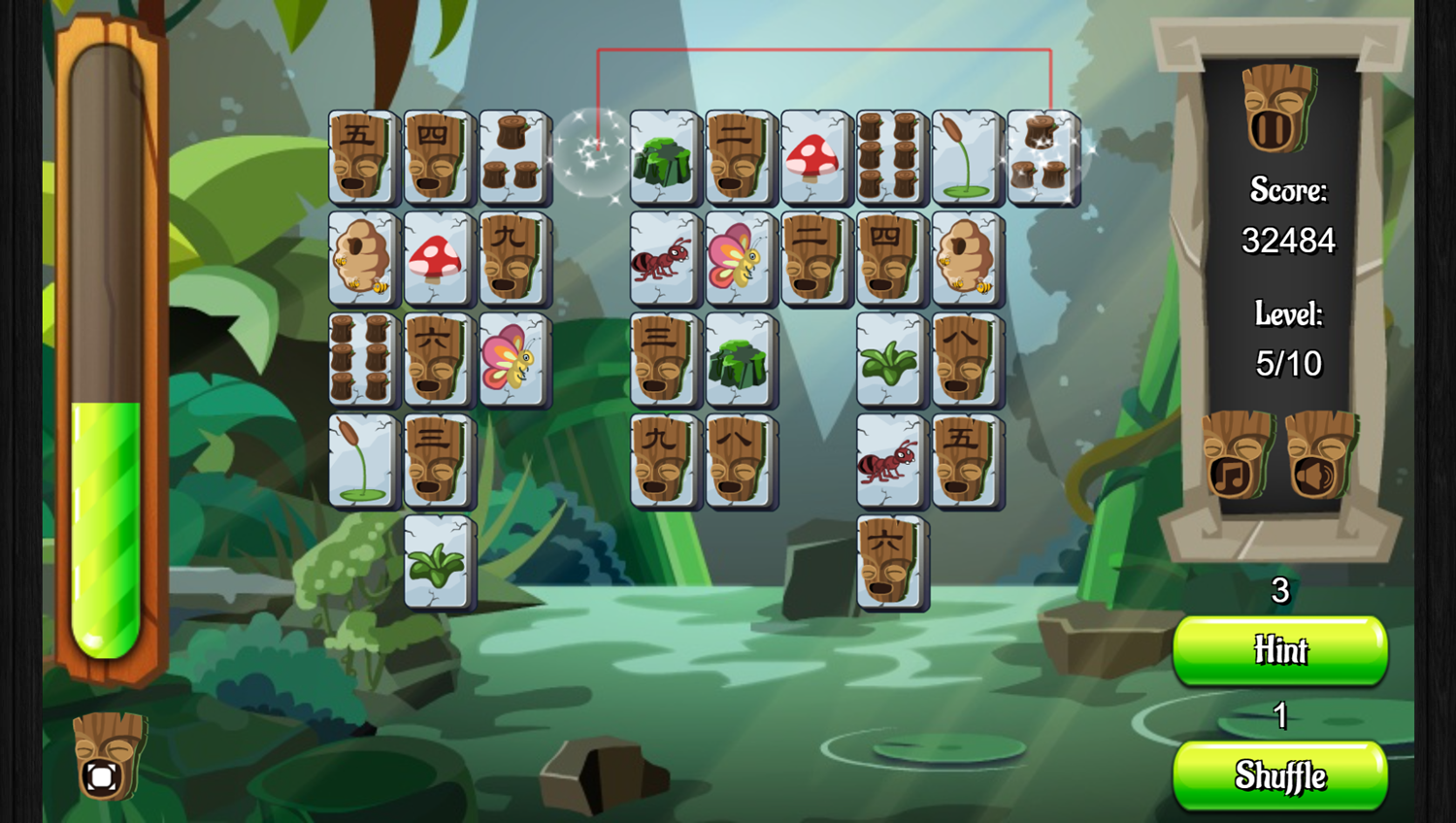 Jungle Connect Game Progress Screenshot.