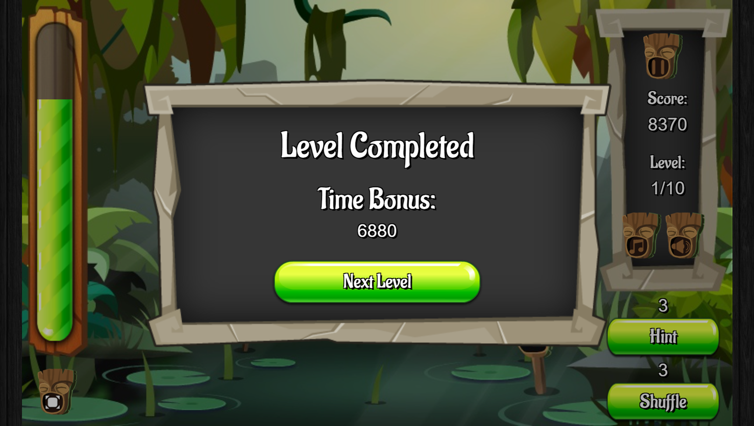Jungle Connect Game Level Completed Screenshot.