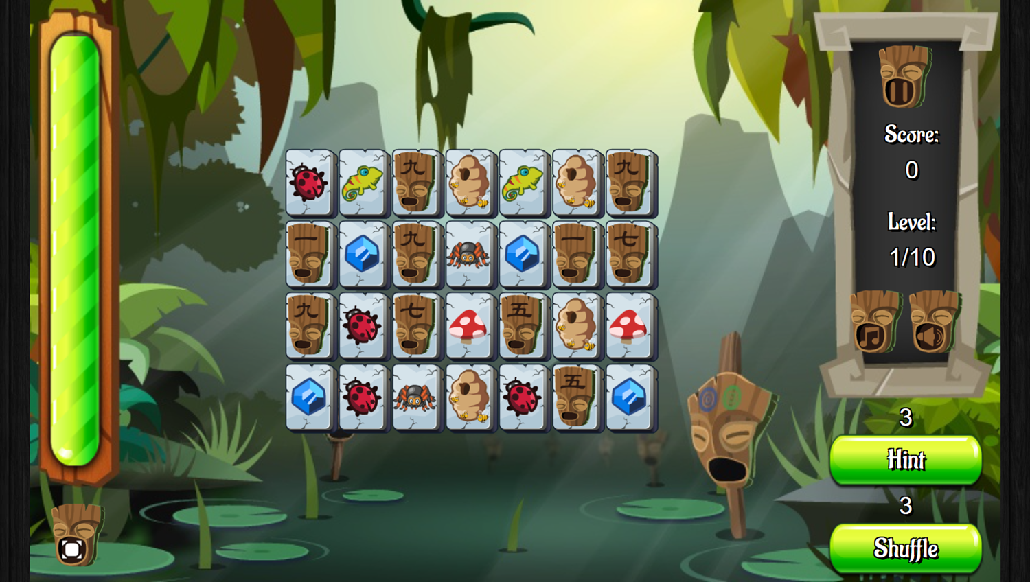 Jungle Connect Game Level Start Screenshot.