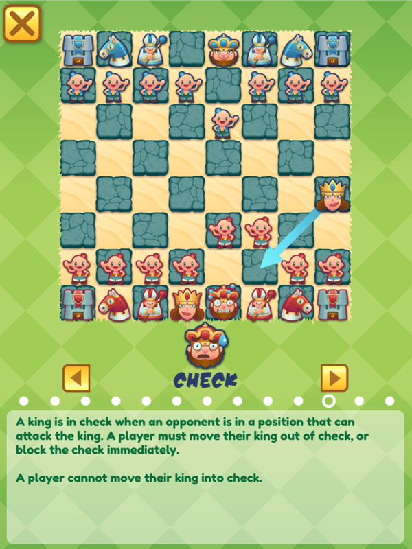Junior Chess Check Instructions Screenshot.