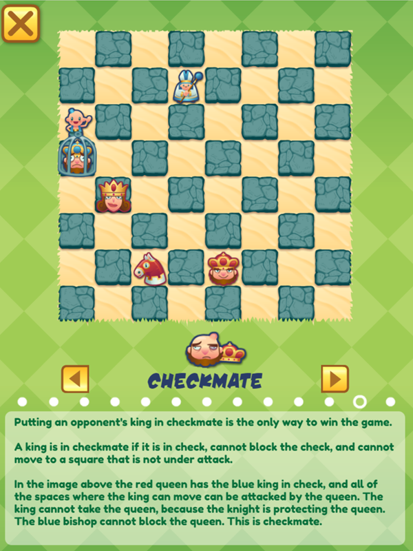 Junior Chess Checkmate Instructions Screenshot.