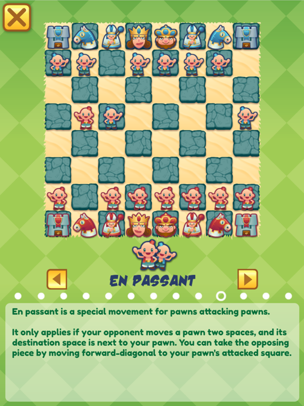 Junior Chess En Passant Movement Instructions Screenshot.