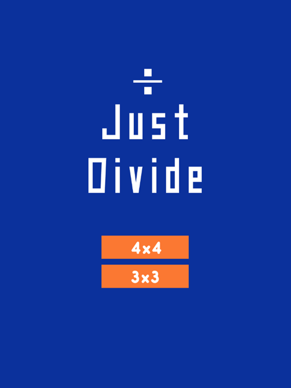 Just Divide Game Welcome Screen Screenshot.