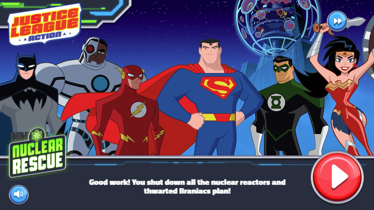 Justice League Action Nuclear Rescue Game Beat Screenshot.