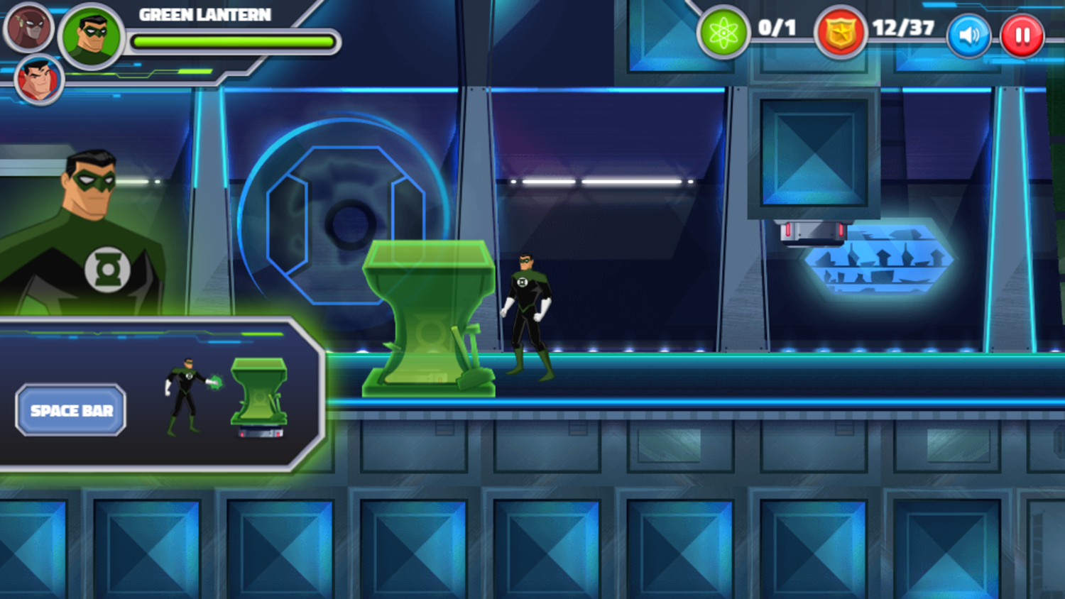Justice League Action Nuclear Rescue Game Green Lantern Power Screenshot.