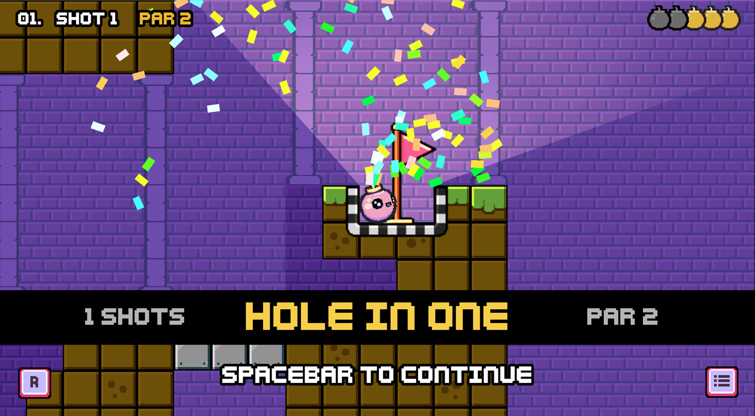 Kaboom Swing Game Hole Beat Screen Screenshot.