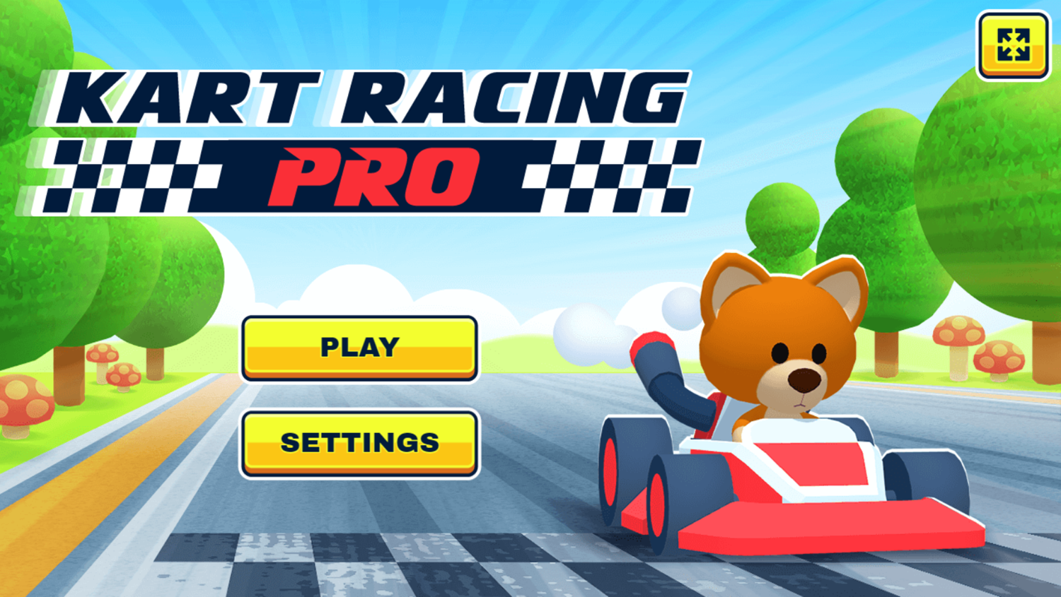 Kart Racing Pro Game Welcome Screen Screenshot.