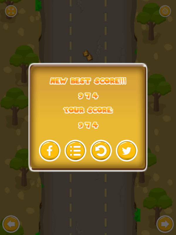 Kart Rush Game Over Screenshot.