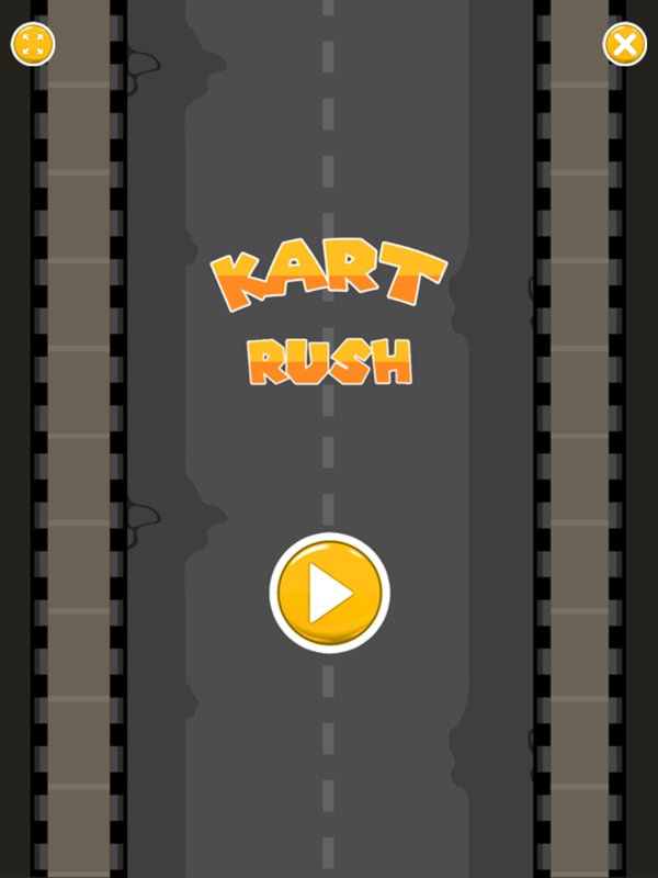 Kart Rush Game Welcome Screen Screenshot.