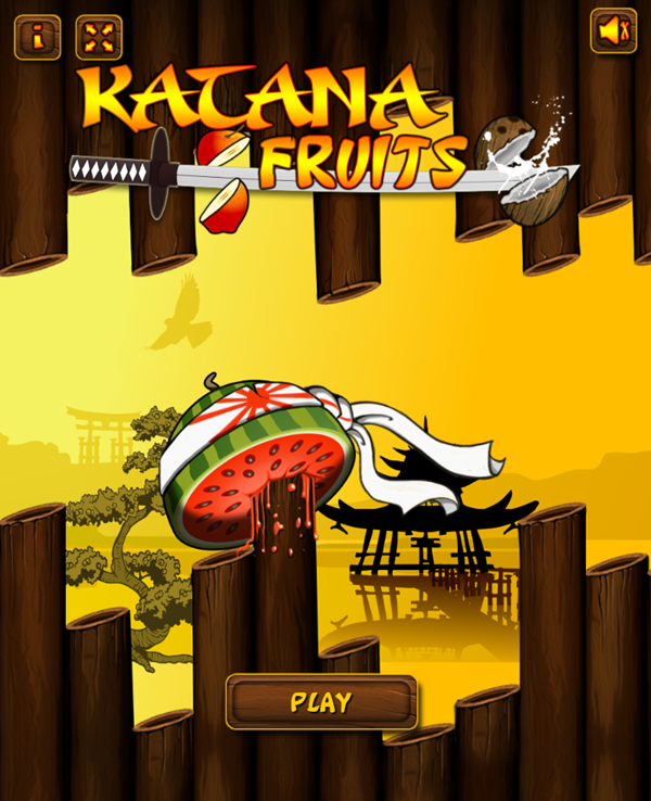 Katana Fruits Game Welcome Screen Screenshot.