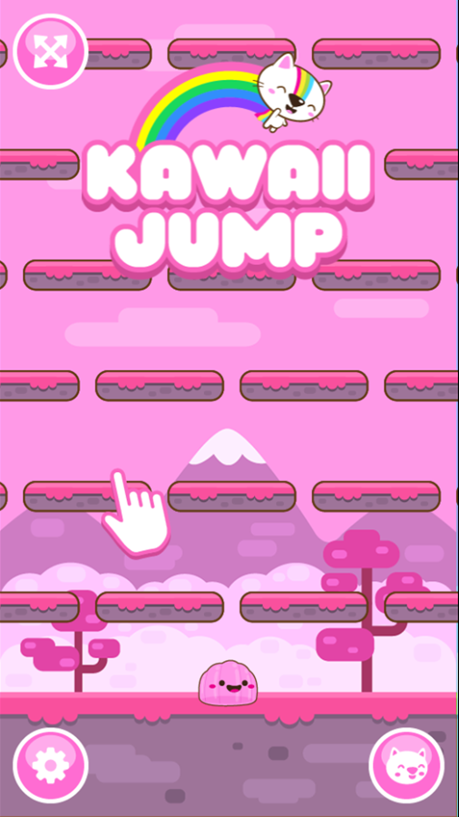 Kawaii Jump Game Welcome Screen Screenshot.