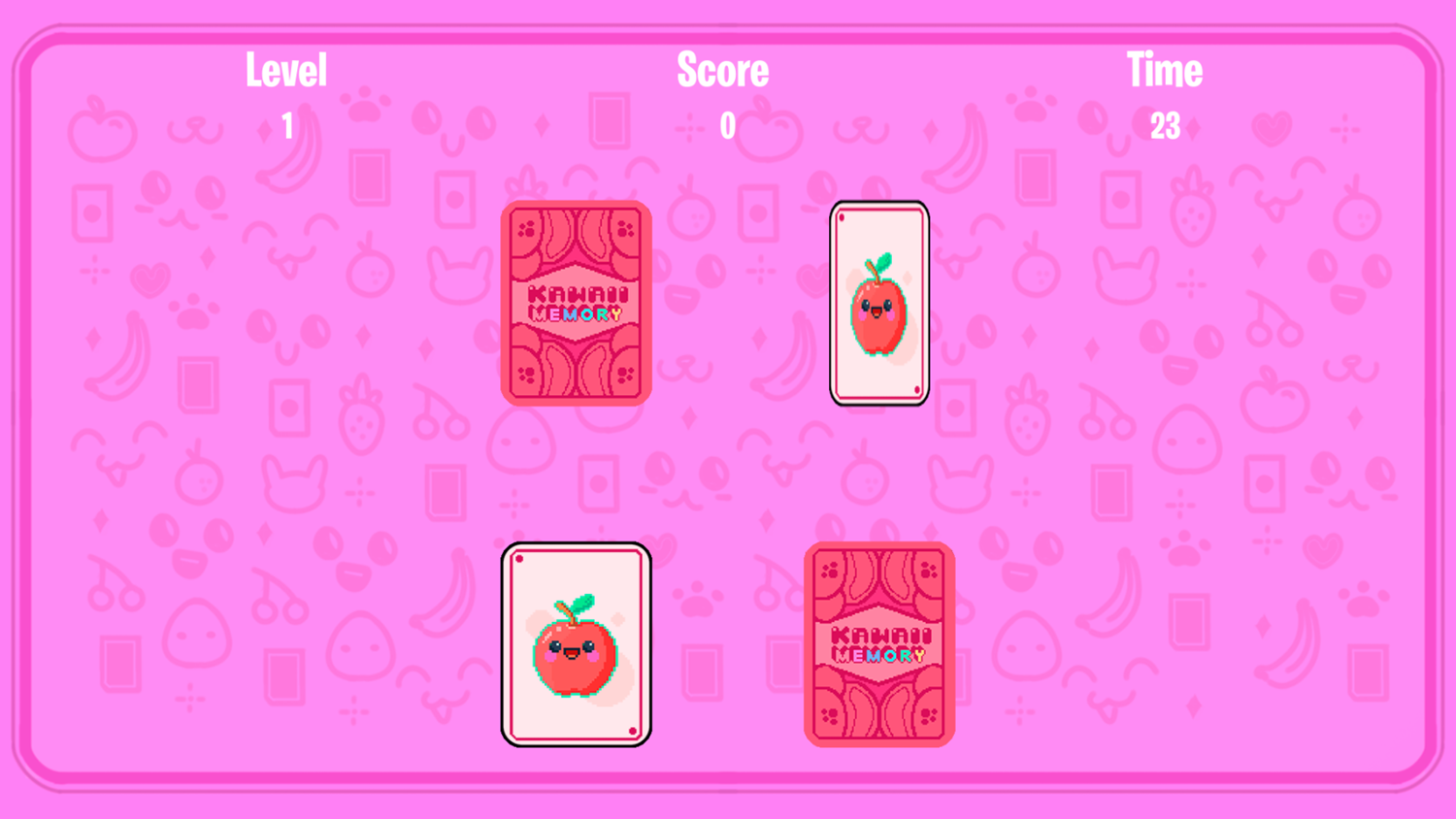 Kawaii Memory Pixel Game Match Cards Screenshot.