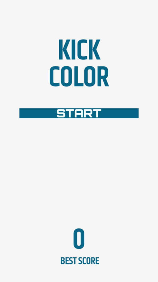 Kick Color Game Welcome Screen Screenshot.