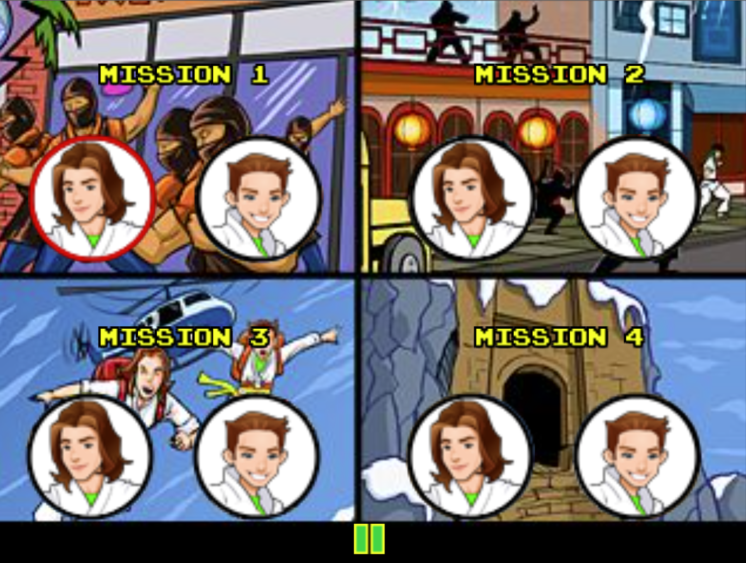 Kickin' It Black Dragon Blitz Game Mission Select Screen Screenshot.