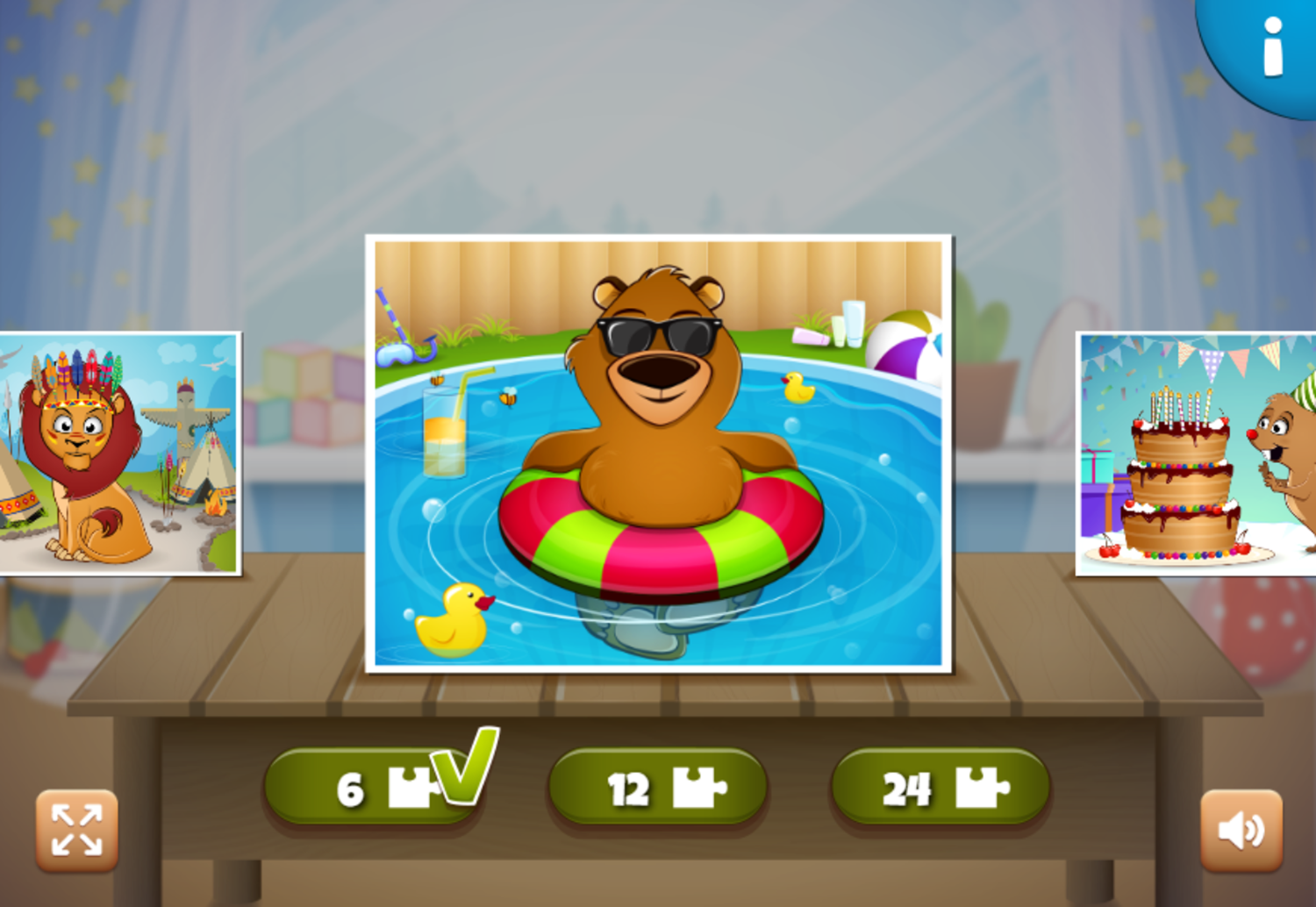 Kids Animal Fun Game Puzzle Select Screenshot.
