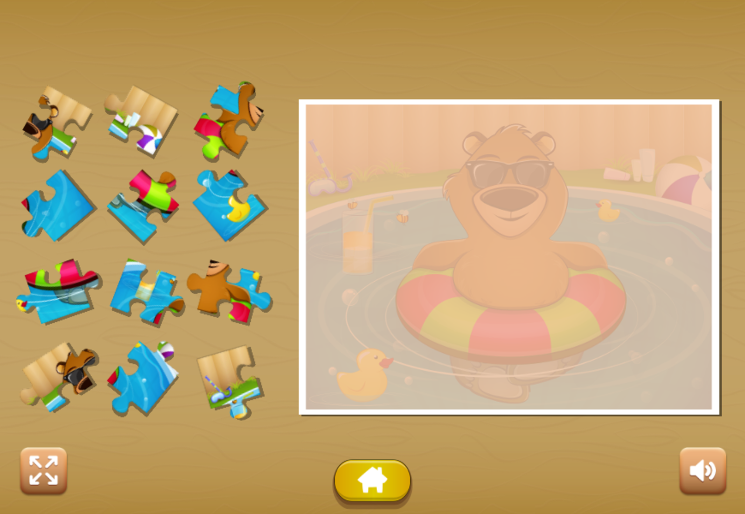 Kids Animal Fun Game Puzzle Start Screenshot.