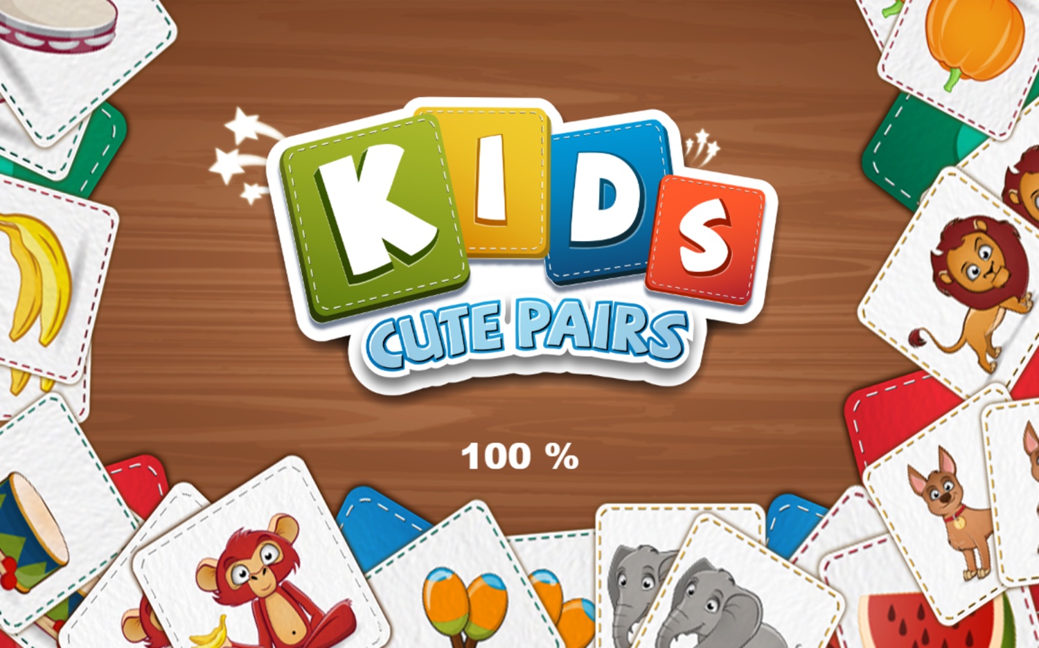 Kids Cute Pairs Game Welcome Screen Screenshot.