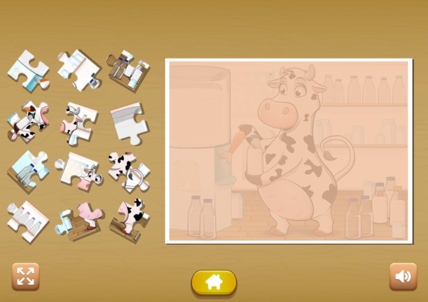 Kids Farm Fun Game Puzzle Start Screenshot.