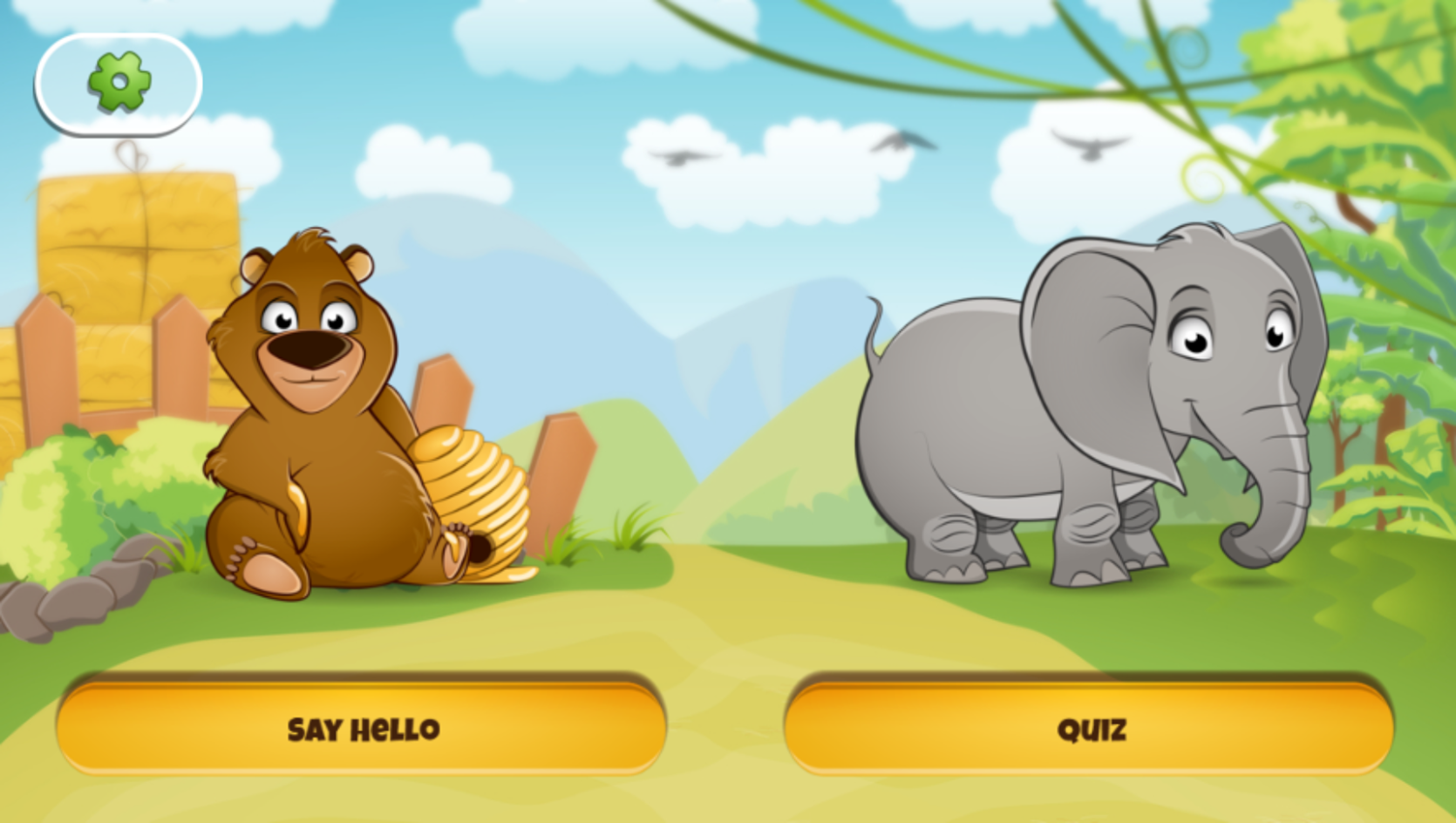 Kids Zoo Farm Game Menu Screenshot.