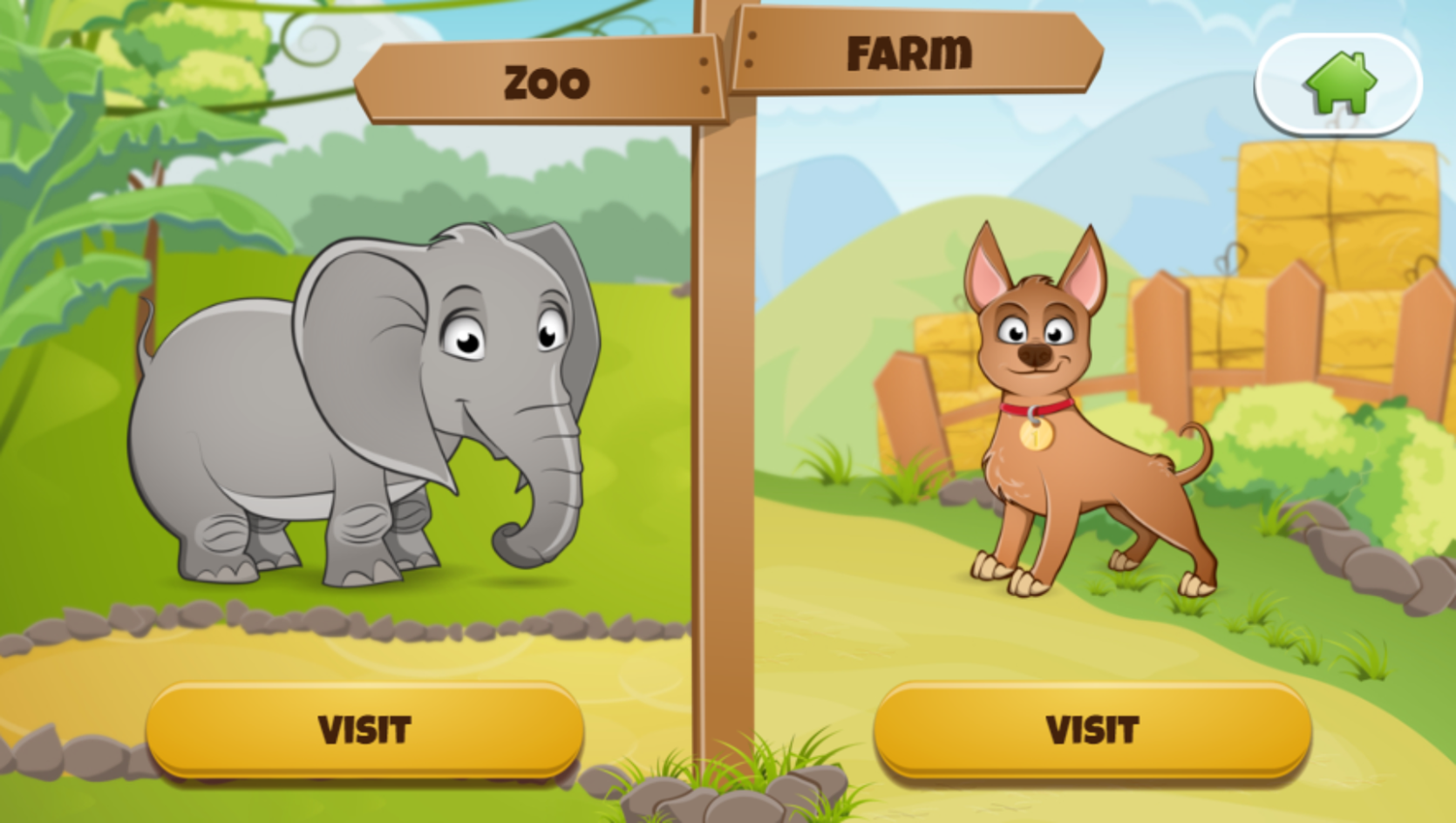 Kids Zoo Farm Game Location Select Screenshot.