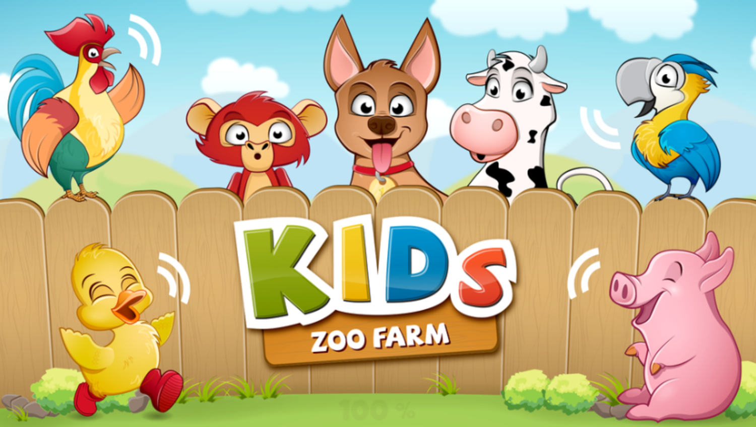 Kids Zoo Farm Game Welcome Screen Screenshot.