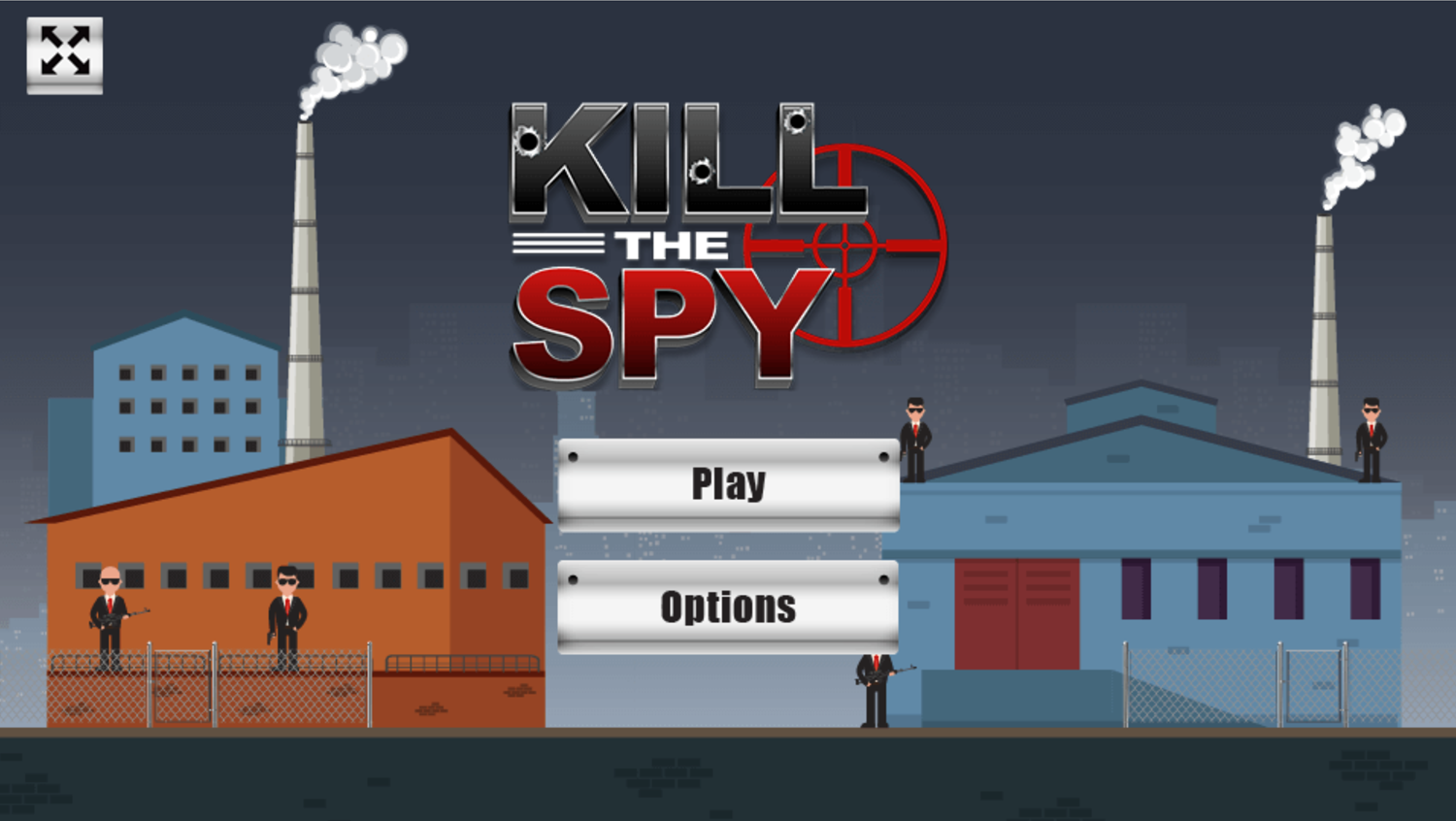 Kill The Spy Game Welcome Screen Screenshot.