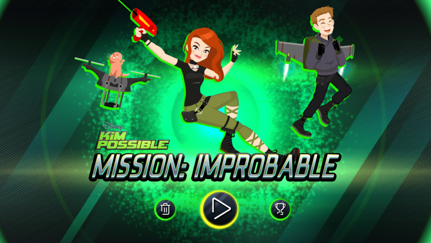 Kim Possible Mission Improbable Game Welcome Screen Screenshot.