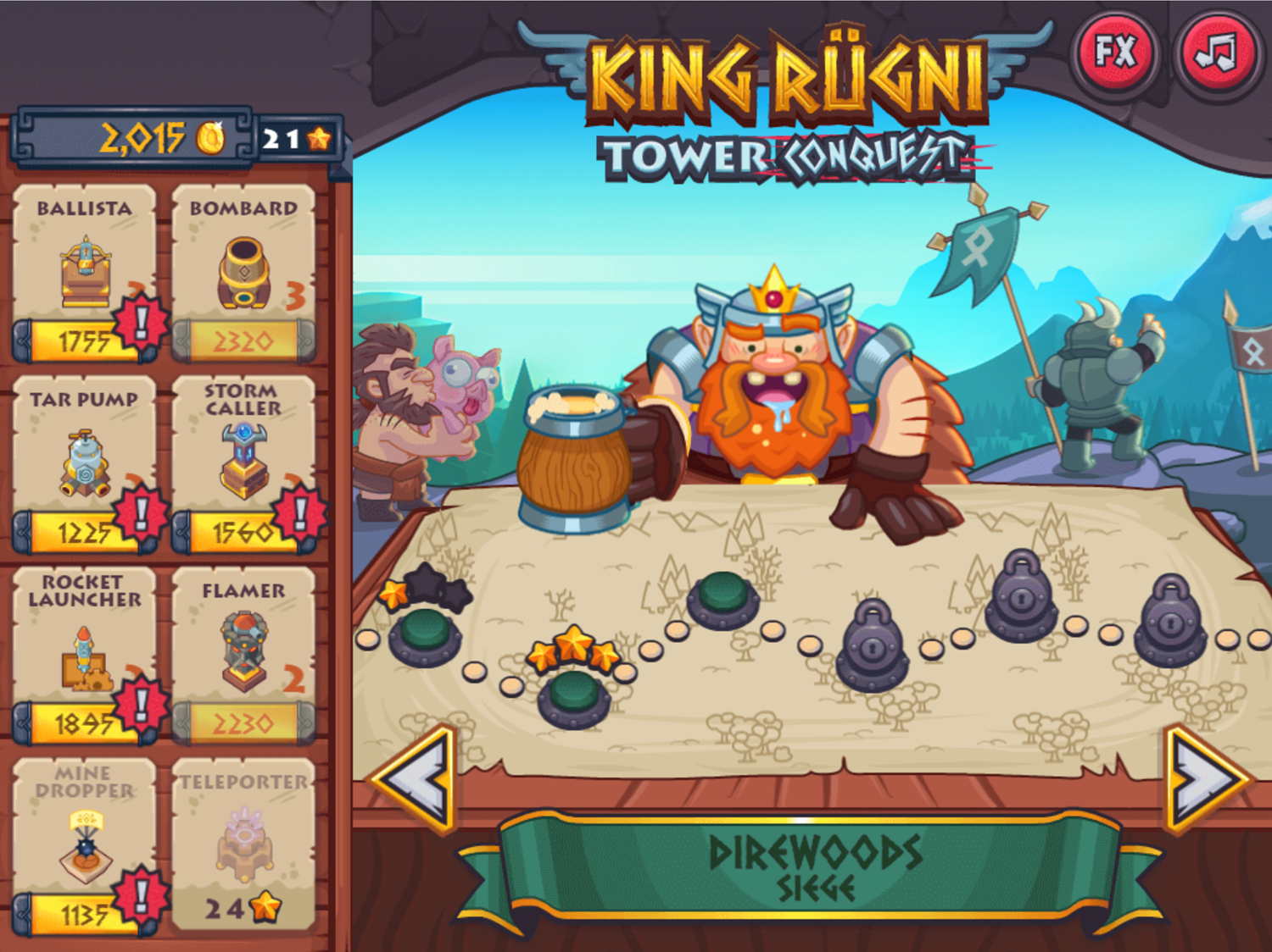 King Rugni Welcome Screen Game Overview Screenshot.