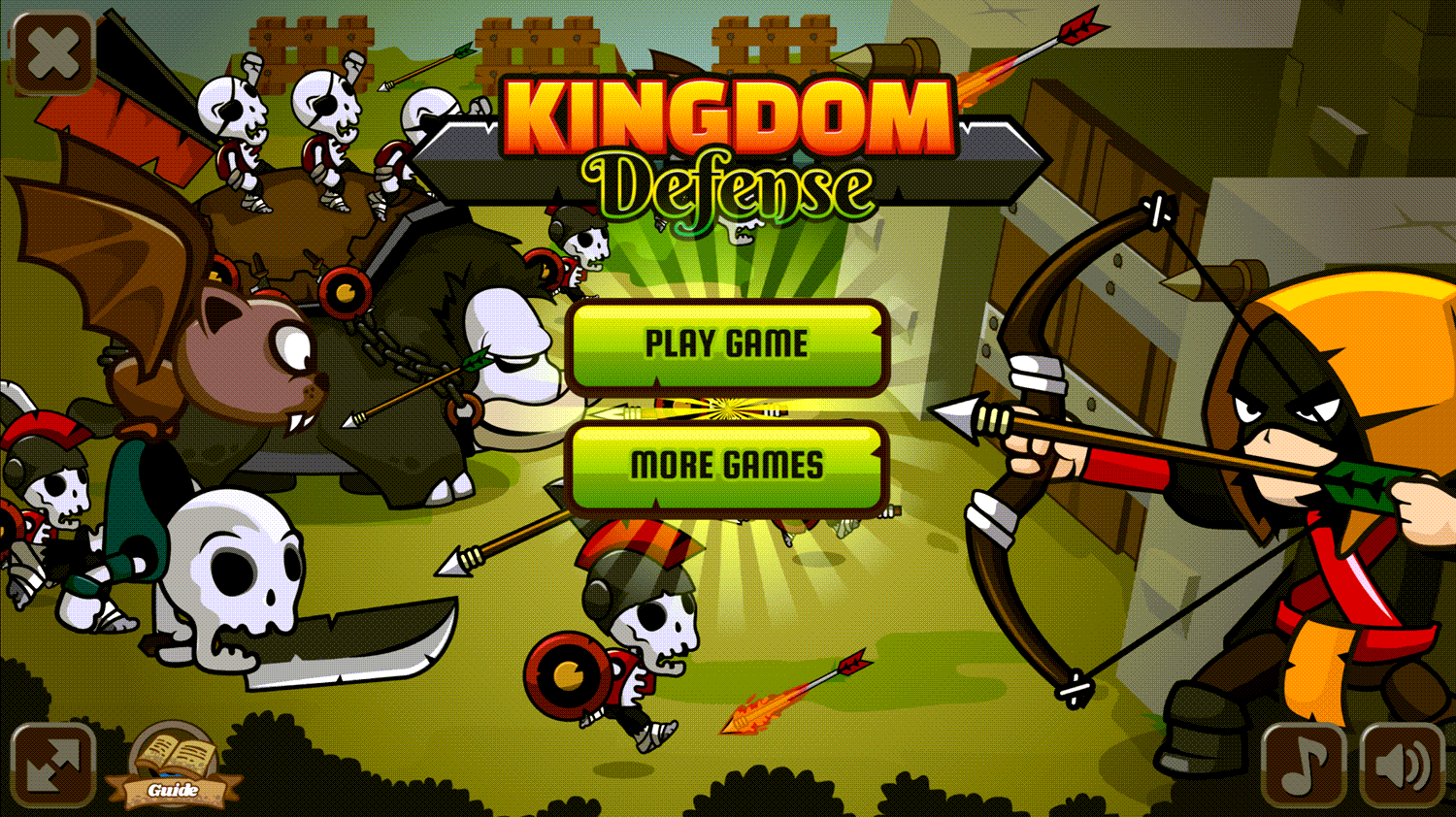 Kingdom Defense Welcome Screen Screenshot.