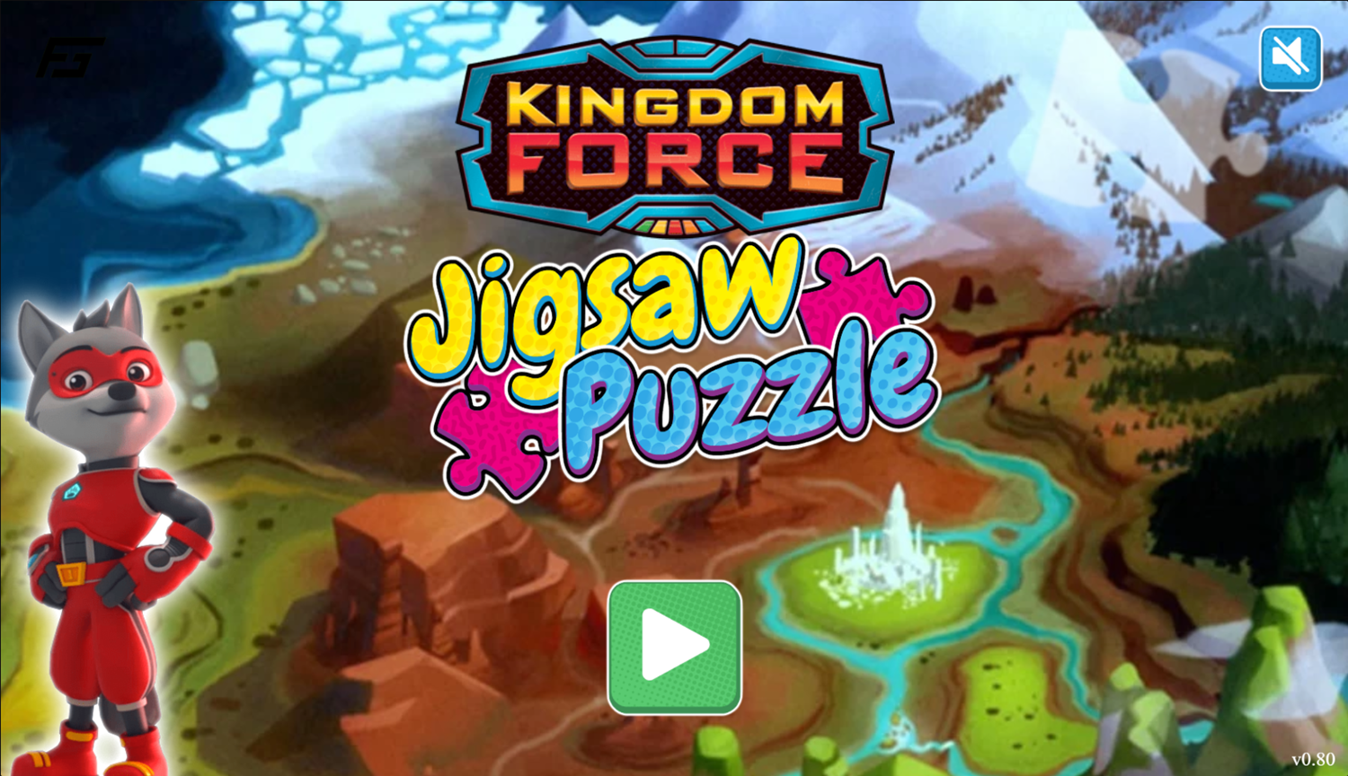 Kingdom Force Jigsaw Puzzle Game Welcome Screen Screenshot.