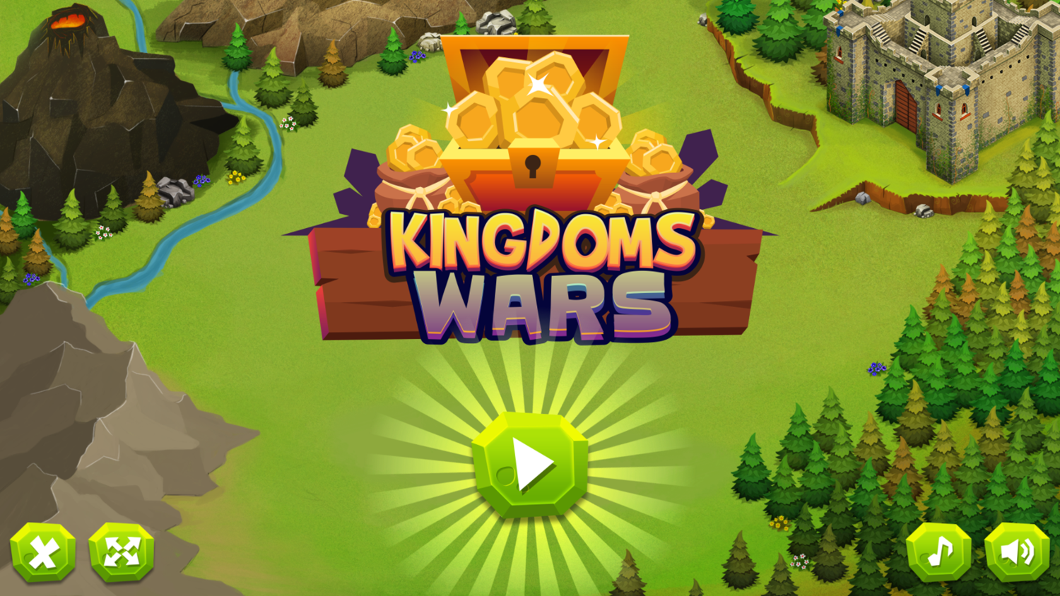 Kingdoms Wars Game Welcome Screen Screenshot.