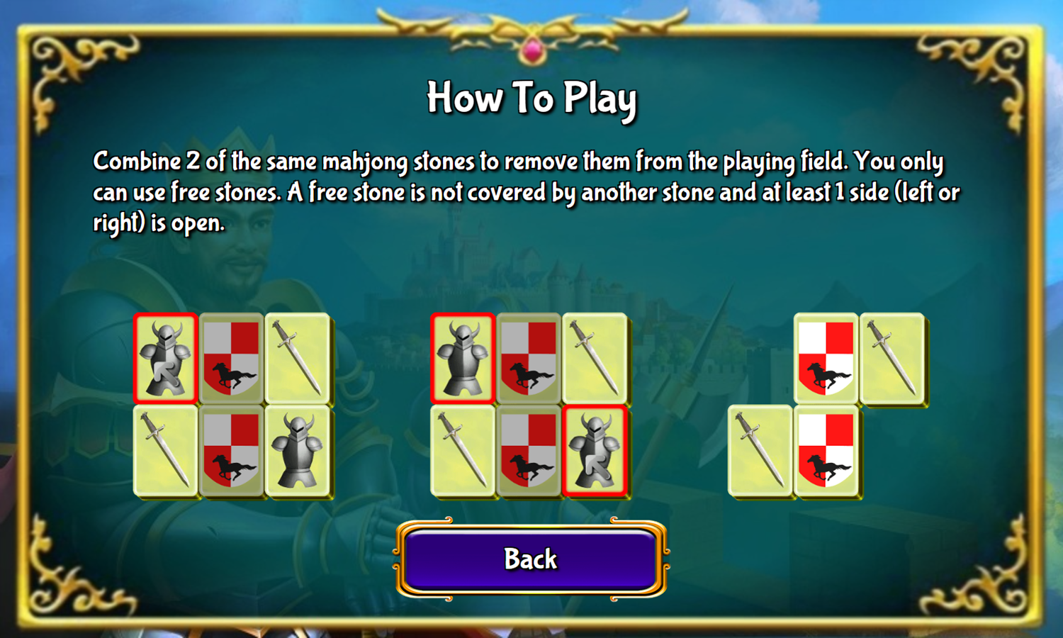 Kings and Knights Game How To Play Screenshot.