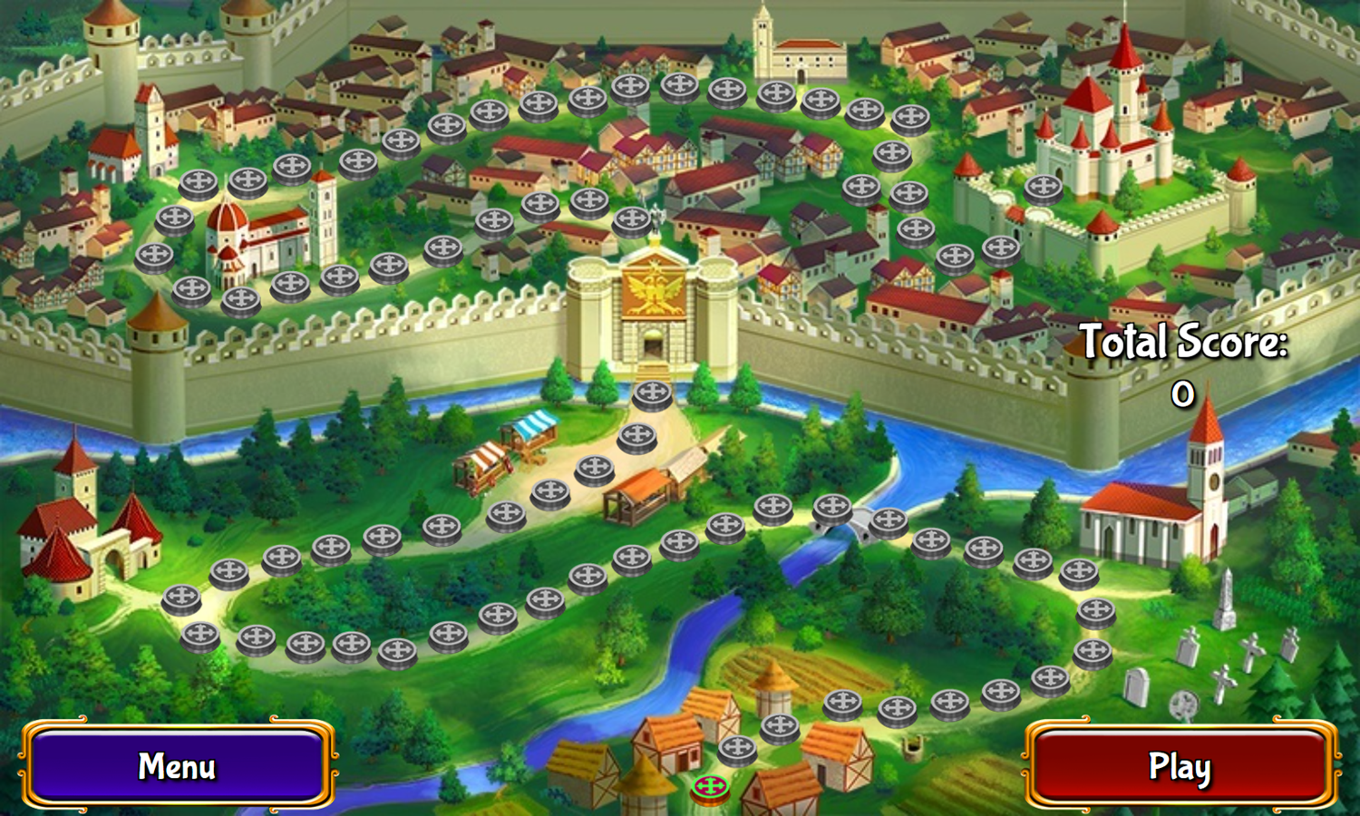 Kings and Knights Game Level Select Screenshot.
