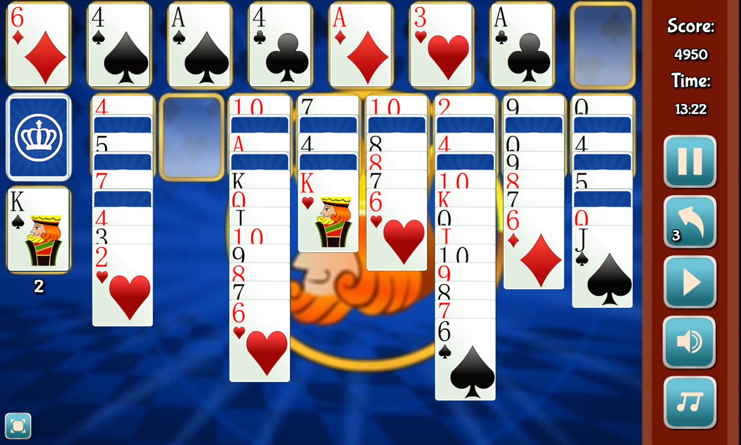 Kings Klondike Game Play Screenshot.