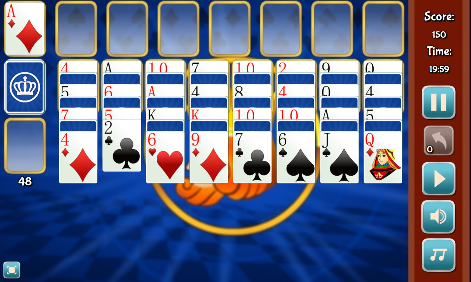 Kings Klondike Game Start Screenshot.