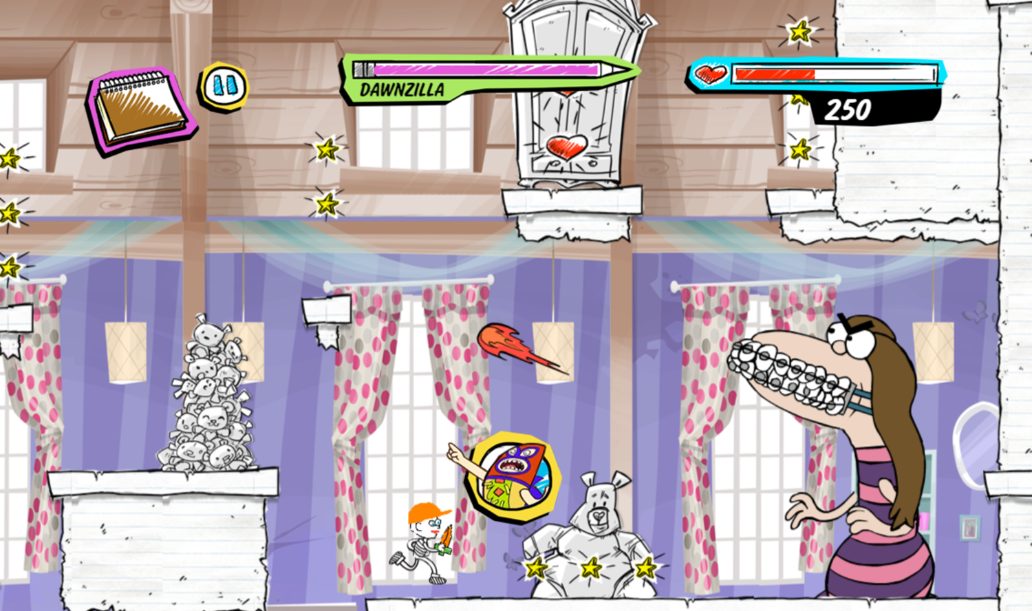 Kirby Buckets Scrawl & Brawl Game Dawnzilla Screenshot.