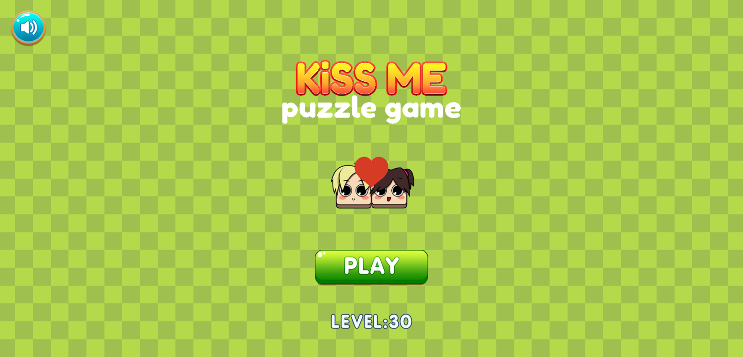 Kiss Me Puzzle Game Welcome Screen Screenshot.